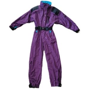 Retro 80's One Piece Snowsuit Ski Snowboard